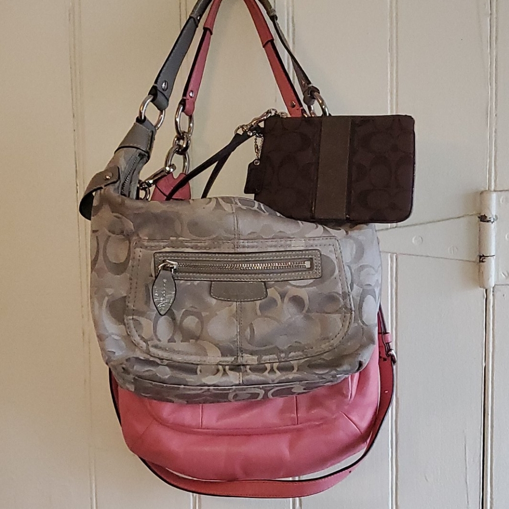 Lot of 2 Coach Bags and Wristlet